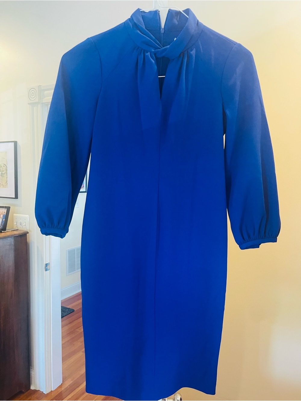 Calvin Klein Royal Blue Mini Tie-Neck Dress